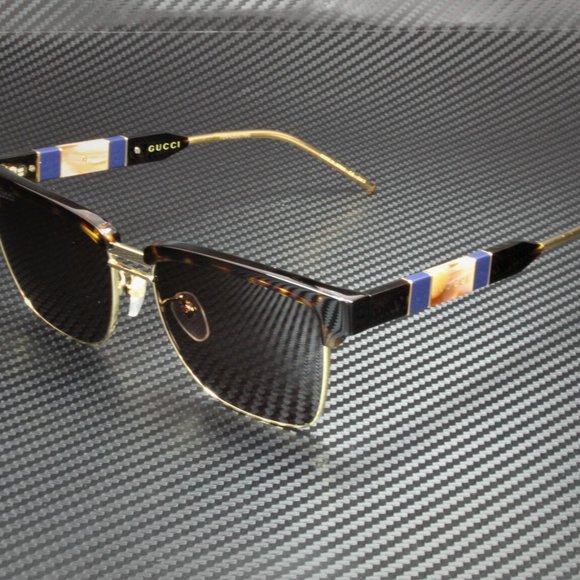 Gucci Black Gold 56mm Sunglasses
